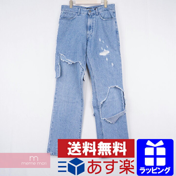 楽天市場】RAF SIMONS 2019AW Relaxed Fit Destroyed Denim Pants 192 