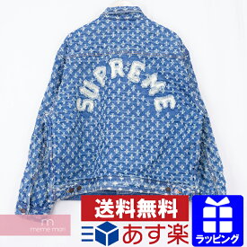 Supreme 2020SS Hole Punch Denim Trucker Jacket シュプリーム ホールパンチデニムトラッカージャケット デニムブルゾン ダメージ加工 アーチロゴ インディゴ サイズXL【200830】【中古-A】