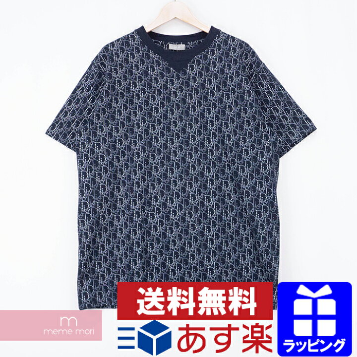 ディオール DIOR オブリーク柄パイル地Tシャツ ネイビー サイズ：XXL 