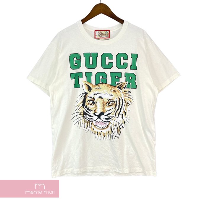 GUCCI Tiger Cotton Tee 548334 XJD3X グッチ タイガーコットンTシャツ 半袖カットソー トラ・ロゴプリント ホワイト  サイズS 【220704】【中古-B】【me04】 | meme mori