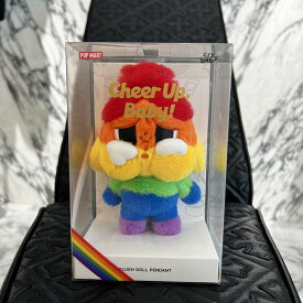 POP MART CRYBABY "CHEER UP, BABY! Series" Plush Pendant ポップマート クライベイビー "チアアップベイビー シリーズ" ぬいぐるみ ペンダント ストラップ キーホルダー レインボー【251014】【新古品】