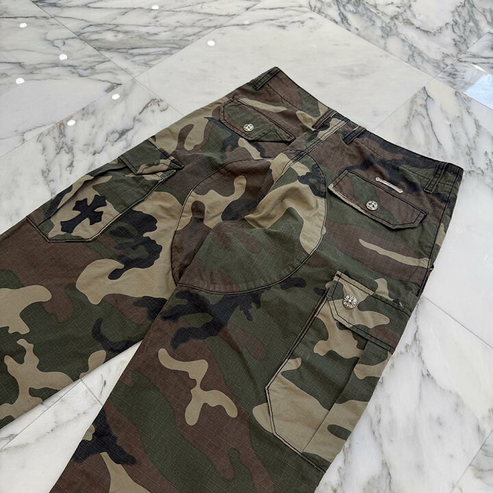 楽天市場】CHROME HEARTS Cross Ball Button Camo Cargo Pants Size 30  