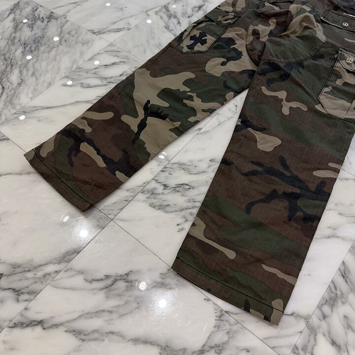 楽天市場】CHROME HEARTS Cross Ball Button Camo Cargo Pants Size 30  