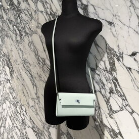 HERMES Kelly Wallet Long To Go "Vert Fizz" Leather Shoulder Bag K刻印 エルメス ケリー ウォレット ロングトゥゴー "ヴェールフィズ" レザーショルダーバッグ 長財布 シルバー金具 ヴォーエプソン ヴェールフィズ（ミントグリーン） K刻印【250912】【新古品】