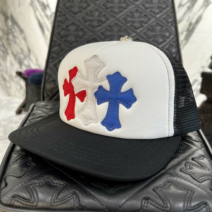 楽天市場】CHROME HEARTS Tricolor Triple Cross Patch Trucker Cap 