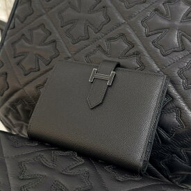 HERMES Bearn Compact Wallet "MONOCHROME" K刻印 エルメス ベアン コンパクト ウォレット "モノクローム" 二つ折り財布 ウォレット ブラック金具 シルバー金具 K刻印 ソーブラック【250903】【新古品】
