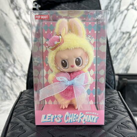 POP MART The Monsters ”Let's Checkmate Series” LABUBU ポップマート ザ・モンスターズ "レッツ・チェックメイトシリーズ" ラブブ ぬいぐるみ&nbsp;キーホルダー ストラップ イエロー×ピンク【251008】【新古品】