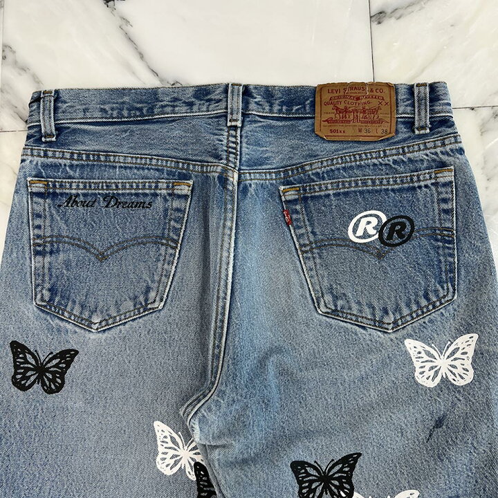 楽天市場】ABOUT DREAMS Butterfly Denim Shorts Size W36×L38 