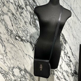 CHROME HEARTS MILO Large Dagger Leather Shoulder Bag クロムハーツ マイロ ラージダガー レザーショルダーバッグ 斜めかけバッグ 3ポケット シルバーダガー装飾 ダガージップ カーフスキン シルバー925 ブラック【251107】【中古-B】