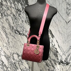 DIOR Lady Dior "MY ABCDIOR" Small Bag M0538OSJB M912 ディオール レディディオール "マイABCディオール" スモールバッグ ハンドバッグ ショルダーバッグ 刻印金具 ゴールド金具 内ポケット付き ピンクグラデーション×ゴールド【251018】【中古-C】