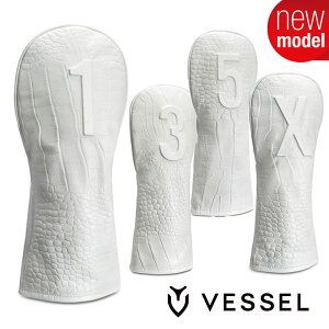 �x�[�� VESSEL �w�b�h�J�o�[ �V�F CROC WHITE �{�v�� HC1123 VESSEL LUX HEADCOVER �N���R�z���C�g