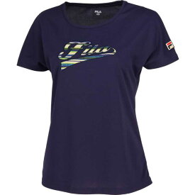 FILA アップリケTシャツ(レディース) [サイズ：M] [カラー：フィラネイビー] #VL2696-20 2023FW【送料無料】【スポーツ・アウトドア テニス レディースウェア】