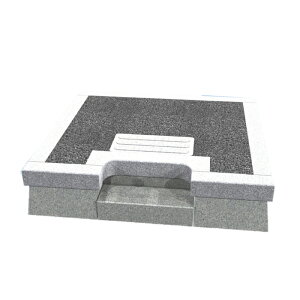 株式会社 メモリアル石材 正方形型外枠囲い石(御影石)【舞台式入口付型】【設置費込み】