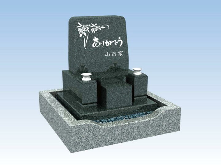 楽天市場】1平米区画 洋型墓石（巻き石・正方形外枠付き）特級青 