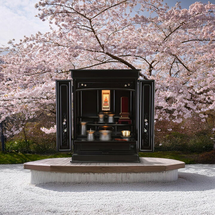 楽天市場】仏壇 上置き 仏具付き【オーロラ 黒檀調】14号 16号 18号 20 