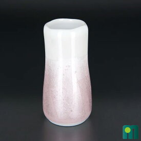 九谷焼陶器仏具【九谷焼銀彩 ほのか ピンク 花立】単品 1本 花瓶 フラワースタンド 陶磁器仏具 コンパクト 小さめ 小さい かわいい まるいフォルム