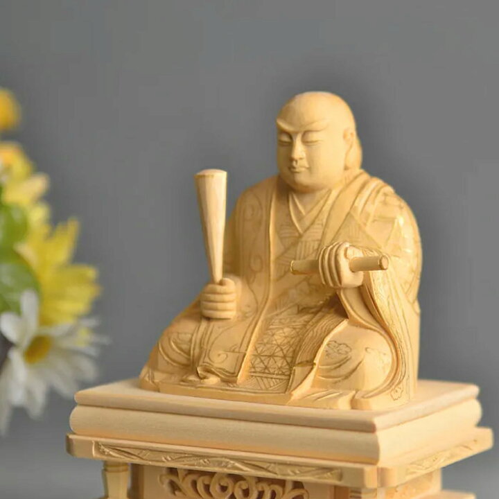 楽天市場】日蓮宗 仏像 本尊【白木 日蓮上人 四角台座】1.8寸 2.0寸 