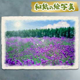 絵 風水 絵画 玄関 おすすめ 運気が上がる絵 インテリア アートパネル 風景画 おしゃれ 開運 金運 トイレ 玄関 に 飾る 絵 画 壁掛け 夏 紫 丘 花の絵 出産祝い 和紙の絵写真 「太陽とラベンダー畑のモンシロチョウ」