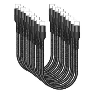 USB C to C �P�[�u�� 0.3m 10�{�Z�b�gPD 60W �}���[�d Popolier�y�f���o�͔�Ή�/�ԍځE�f�X�N����ɍœK�zType-C �P�[�u�� �Z�� 30cm ���ϋv�i�C���� �f�[�^�]�� �X�}�z/�^�u���b�g/�m�[�gPC/�Q�[���@��