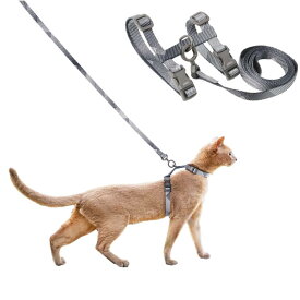 pidan 猫 ハーネス 抜けない ダブルロック 簡単 猫 リード ハーネス セット 2点セット ワンタッチ 調整できる 猫用ハーネス