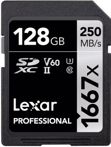 Original Lexar 1667x V60 250MB/s Flash Memory sd cards 64GB 128GB 256GB UHS-II U3 Card high speed SDXC For 3D 4K HD video 128GB