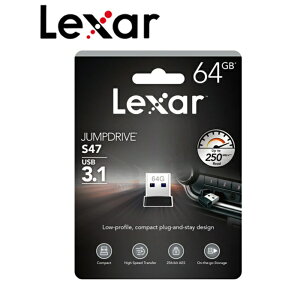 64GB tbVhCu Lexar JumpDrive S47 ^ USB 64GB USB3.1 250MB/s LJDS47-64GABBKNA LT[ ubNRpNgȃvOAhvC
