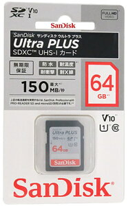 SanDisk SDXCJ[h 64GB TfBXN SDJ[h Class10 UHS-I U1 V10 őǍ150MB/s SDSDUWC-064G-JN3IN Ultra PLUS EgvX SDXCJ[h