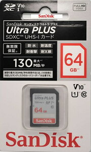 64GB SDXCJ[h SanDisk TfBXN Ultra PLUS SDJ[h CLASS10 UHS-I 130MB/s SDSDUW3-064G-JNJIN Eg vX SDXC