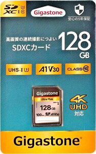 128GB SDXCJ[h Gigastone UHS-I U3 V30 A1 FullHD UHDΉ SDJ[h ABe MKXg[ GJSX-128GV3A1