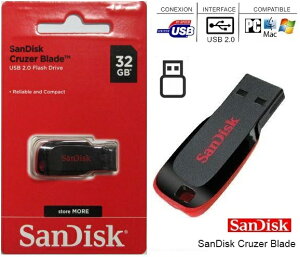 32G �T���f�B�X�N USB������ 32GB Sandisk Cruzer Blade �L���b�v���X USB�t���b�V���������[ ?SDCZ50-032G-B35 �N���[�U�[�O���C�h