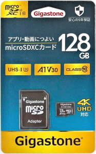 128GB microSDXC�J�[�h Gigastone U3 A1 V30 Class10 UHD�Ή� microSD�J�[�h 4K�Ή� �t��HD�Ή� GJMX-128GV3A1 SD�A�_�v�^�t �J����/�X�}�z/SWITCH