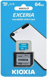 KIOXIA microSDXC�J�[�h64GB EXCERIA Class10 UHS-I�Ή� 100MB/s �A�_�v�^�[�t�� �L�I�N�V�A �t��HD�^��Ή��J�[�h LMEX1L064GG2 �h��