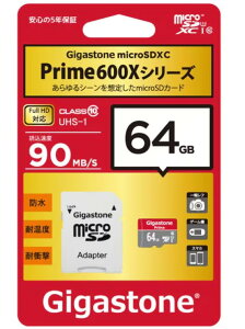 64GB Gigastone microSDXC�J�[�h 64GB microSD�J�[�h Full HD�Ή� �M�K�X�g�[�� GJMX-64GU190D SD�A�_�v�^�t Prime600X�V���[�Y �A���B�e�ɂ�������