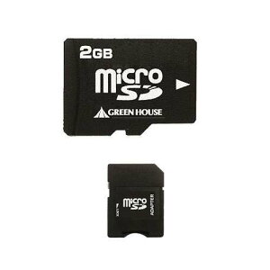 2GB microSD�J�[�h �O���[���n�E�X 2GB SD�J�[�h�ϊ��A�_�v�^�t�� �g�ѓd�b�ɂ������� GH-SDMR2GA