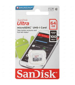 64GB microSDXC�J�[�h SanDisk �T���f�B�X�N Ultra�}�C�N��SD UHS-I 100MB/s SDSQUNR-064G-GN3MN FullHD�Ή�