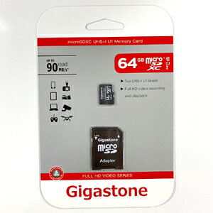 64GB microSDXC�J�[�h Gigastone UHS-I�Ή� 90MB/S microSD�J�[�h 64GB �t��HD�Ή� �M�K�X�g�[�� GSMX/64GU1A SD�A�_�v�^�t��