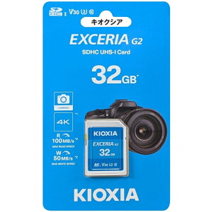�L�I�N�V�A SDHC�J�[�h 32GB Class10 UHS-I U3 V30 4K�Ή��Ή� SDHC�������J�[�h 100MB/�b EXCERIA G2 LNEX2L032GG4 ���{�� �t���n�C�r�W