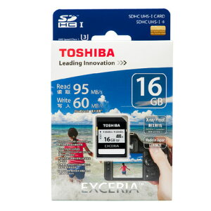16GB TOSHIBA SDHC�J�[�h 16GB Class10 UHS-I(U3)�Ή� SD�������J�[�h 95MB/s ���{�� SD-H016GR7VW060A ���Ő�