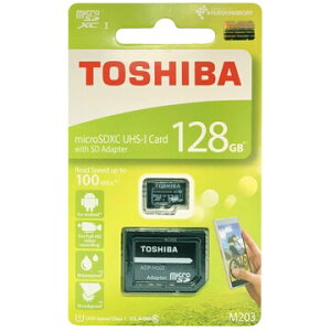 128GB microSDXC�J�[�h ���� �}�C�N��SD TOSHIBA CLASS10 UHS-I R:100MB/s SD�A�_�v�^�[�t THN-M203K1280A2 �t��HD�^��Ή� �h��