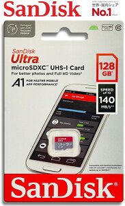 128GB �T���f�B�X�N microSDXC�J�[�h UHS-1 class10 A1�Ή�140MB/s �h�� microSDXC�������J�[�h SDSQUAB-128G-GN6MN Ultra �}�C�N��SDXC������
