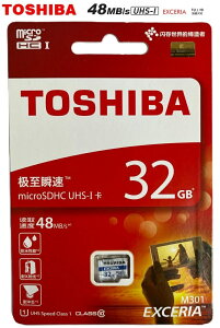 32GB microSDHC�J�[�h TOSHIBA microSD�J�[�h Class10 48MB/S Full HD�B�e ���� THN-M301B0320C4 �J����/�X�}�z/SWITCH