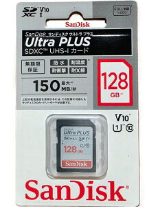 SanDisk SDXC�J�[�h 128GB �T���f�B�X�N SD�J�[�h Class10 UHS-I U1 V10 �ő�Ǎ�150MB/s SDSDUWC-128G-JN3IN Ultra PLUS �E���g���v���X SDXC�J�[�h������