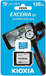 microSDXC�J�[�h 128GB �L�I�N�V�A EXCERIA G2 CLASS10 UHS-I U3 V30 A1 4K�Ή��ő�Ǎ�100MB/s LMEX2L128GG2 SD�ϊ��A�_�v�^�t �}�C�N��SD