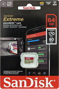 �T���f�B�X�N 64GB microSDXC�J�[�h UHS-I U3 V30 A2�Ή��}�C�N��SD 170MB/s SDSQXAH-064G-GN6MN 4K Extreme�A�v���ɂ����߁@microSDXC�J�[�h