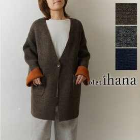 【SALE 40%OFF】【olet ihana オレットイハナ】(BARNDOOR バーンドア) 二重 臼 配色 ミドル カーディガン (1173071m)レディース 秋 冬 ゆったり 暖か 温か 体型カバー アウター コート ナチュラル 服 おしゃれ コーディネート 人気 30代 40代 50代