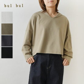 【SALE 40%OFF】【bul bul バルバル】(サンバレー sun valley) バズインレー セーラーカラー プルオーバー カットソー (BC6001233)レディース 春 秋 冬 長袖 綿100 ゆったり ブラウス ナチュラル 服 おしゃれ コーデ 人気 30代 40代 50代 ショート丈