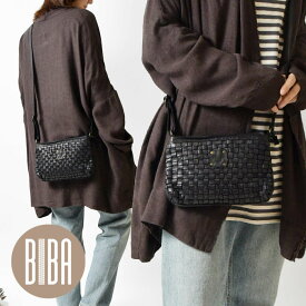 【楽天スーパーSALE 20%OFF】【BIBA ビバ】KANSAS Mini Bag / メッシュレザー ショルダーバッグ ブラック (KA9)ベジタブルタンニン カウレザー 正規品 レディース 本革 牛革 バック 斜め掛け 人気 30代 40代 50代 サステナブル ハンドメイド ギフト ポシェット