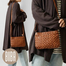 【マラソン限定セール20%OFF】【BIBA ビバ】KANSAS Mini Bag / メッシュレザー ショルダーバッグ (KA9)ベジタブルタンニン カウレザー 正規品 レディース 本革 牛革 バック かばん 鞄 斜め掛け 30代 40代 50代 60代 サステナブル ハンドメイド ポシェット ギフト