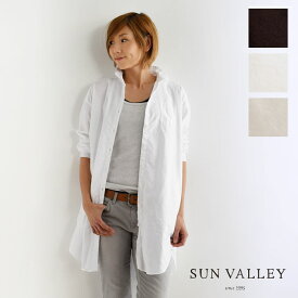 ＊【10%OFFクーポン対象商品】【SUN VALLEY サンバレー】製品染め オックス シャツ チュニック (skt003008)レディース ワンピース 長袖 春 夏 秋 冬 オールシーズン 定番 ナチュラル 服 30代 40代 50代 60代 シンプル コットン 綿100 ナチュランド