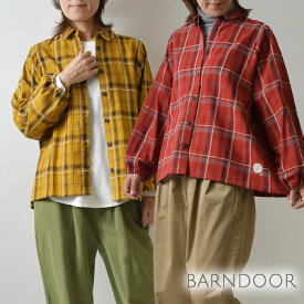 【SALE 40%OFF】【BARNDOOR バーンドア】モール チェック ブラウス(1175105h)レディース 秋 冬 北欧 コットン ゆったり 体型カバー 羽織 前開き ナチュラル 服 シンプル おしゃれ コーディネート ブランド 人気 30代 40代 50代 60代 ナチュランド